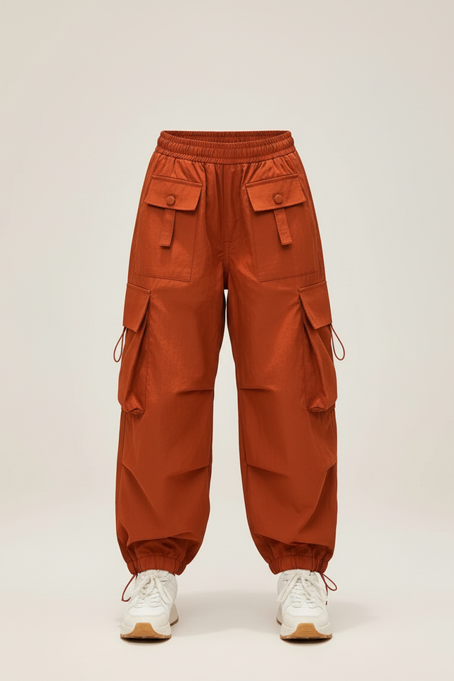 Pantalon Cargo Orange - Polyester - vue 3