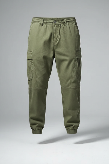 Pantalon Cargo Kaki Ample Coton Jogger Homme - vue 2