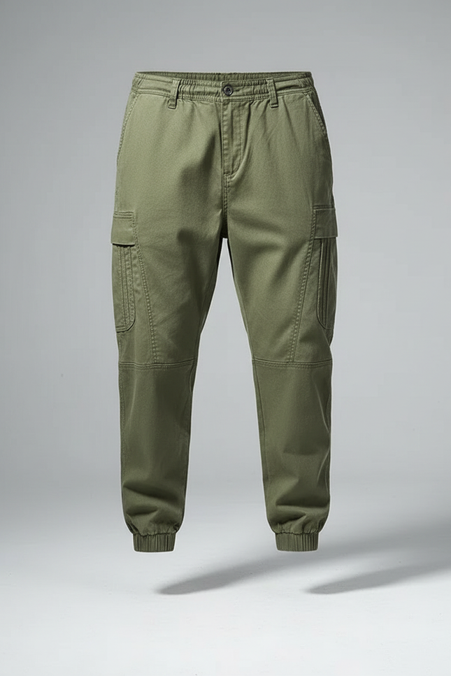 Pantalon Cargo Kaki Ample Coton Jogger Homme - vue 2