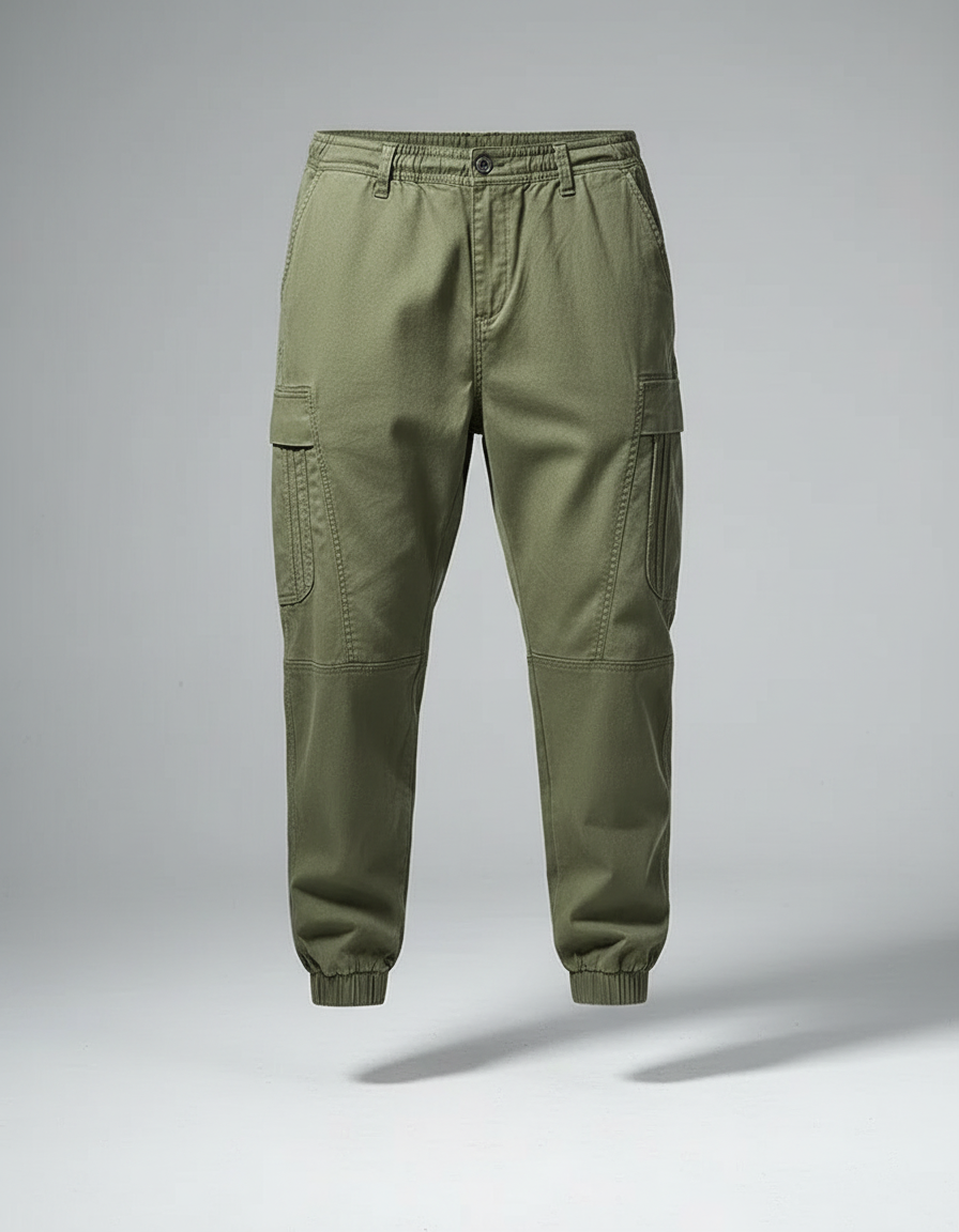 Pantalon Cargo Kaki Ample Coton Jogger Homme - vue 2