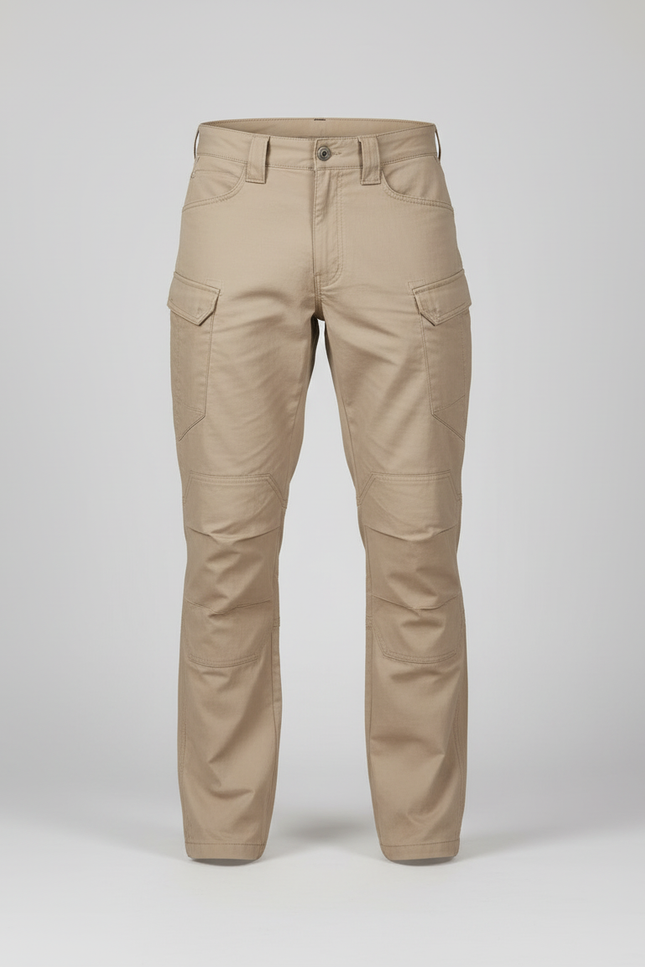 Pantalon Cargo Homme Beige Décontracté Multipoches - Coton - vue 3