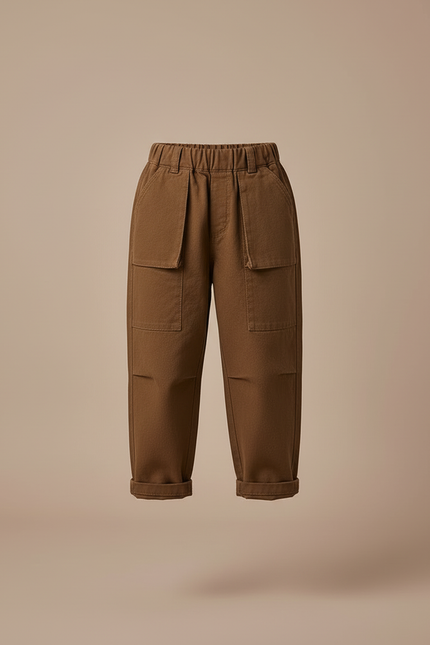 Pantalon Cargo Marron Ample Enfant Poches - Toile - vue 3