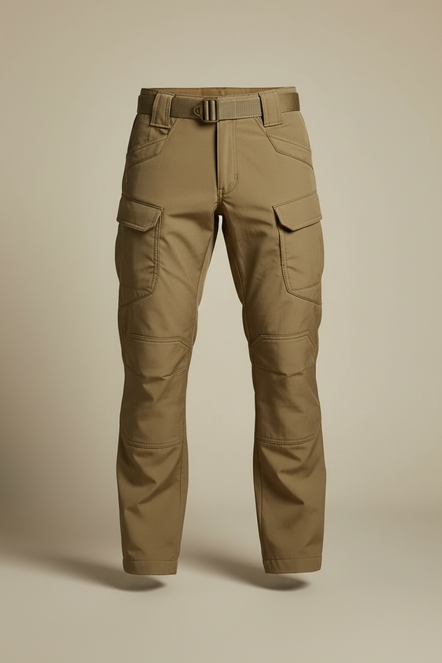Pantalon Cargo Kaki Tactique Multipoches Résistant Homme - Polyester - vue 3