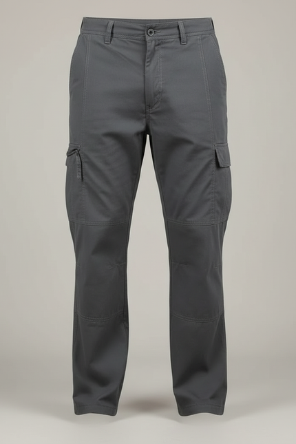 Pantalon Cargo Homme Gris Décontracté Multipoches Ample - Toile - vue 3