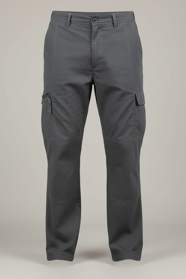 Pantalon Cargo Homme Gris Décontracté Multipoches Ample - Toile - vue 3