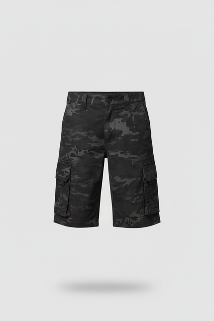Pantalon Cargo Noir Camouflage Enfant Multi-Poches Décontracté - Toile - vue 3