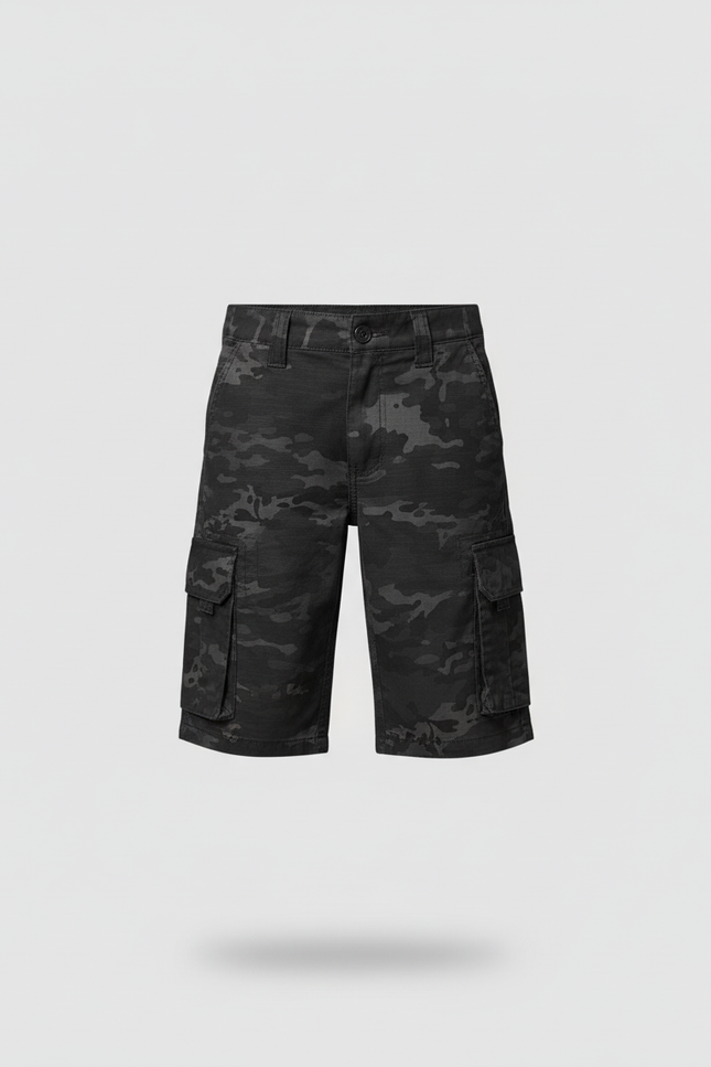 Pantalon Cargo Noir Camouflage Enfant Multi-Poches Décontracté - Toile - vue 3