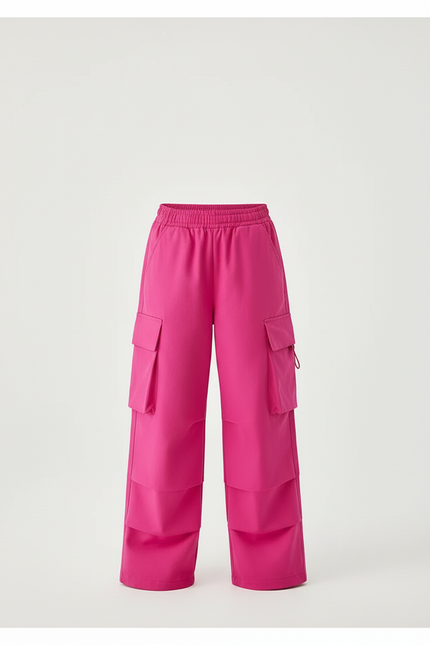 Pantalon Cargo Rose Ample Fille Enfant - Gabardine - vue 3