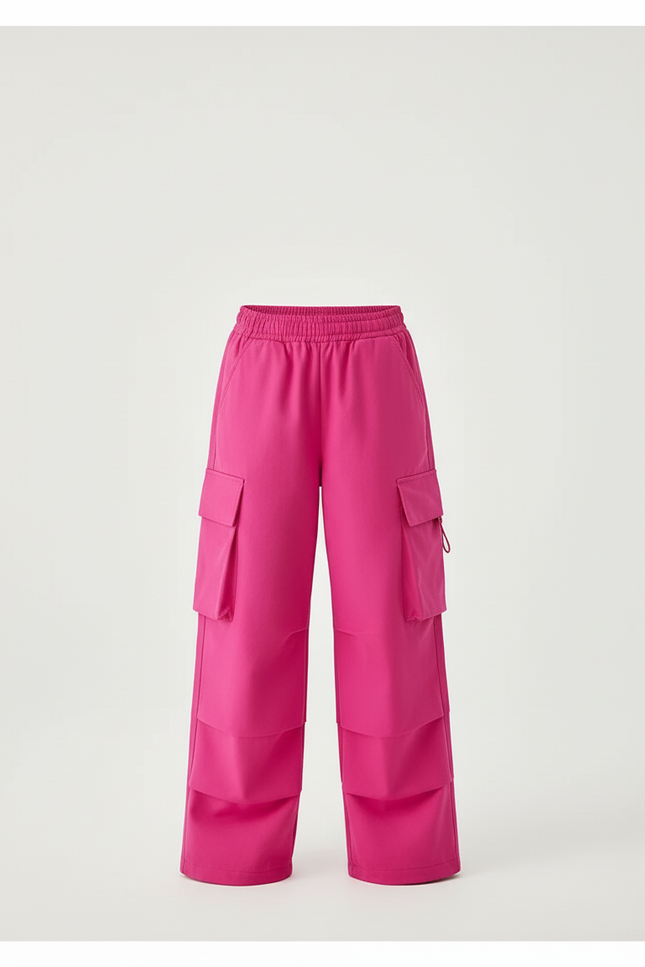 Pantalon Cargo Rose Ample Fille Enfant - Gabardine - vue 3