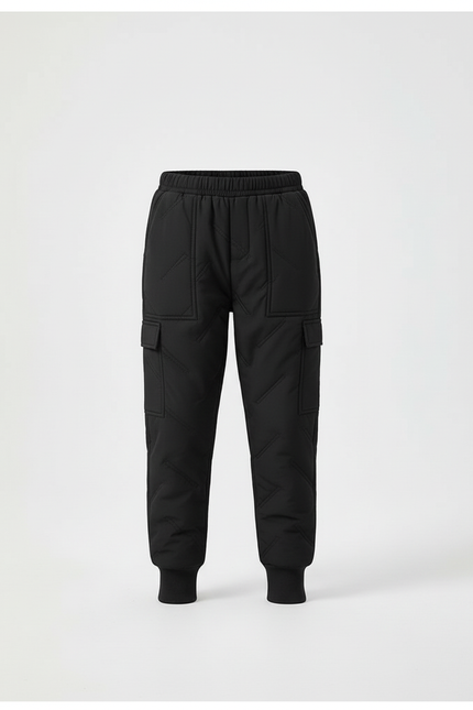 Pantalon Cargo Noir Matelassé Imperméable Enfant - Polyester - vue 3