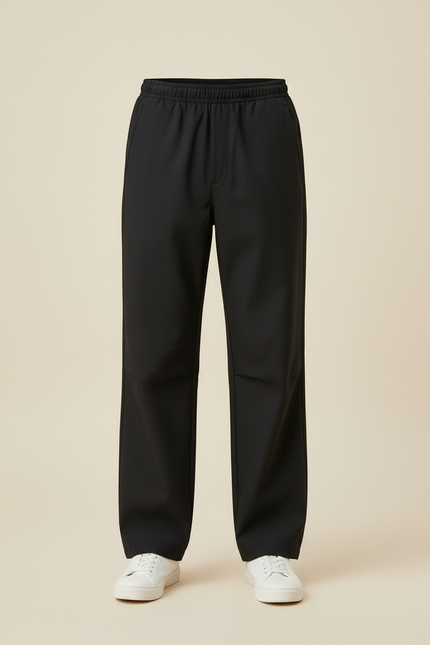 Pantalon Cargo Noir Ample Coupe Droite Sportif - Polyester - vue 3