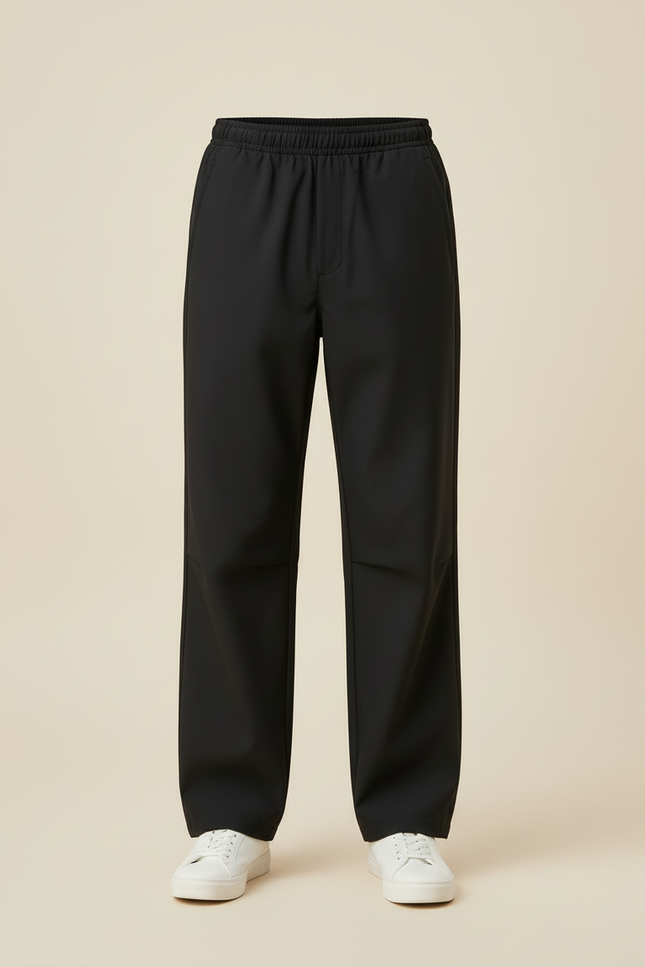 Pantalon Cargo Noir Ample Coupe Droite Sportif - Polyester - vue 3