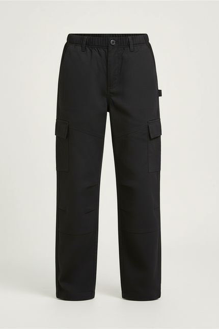 Pantalon Cargo Noir Décontracté Ample Enfant Coton - vue 3