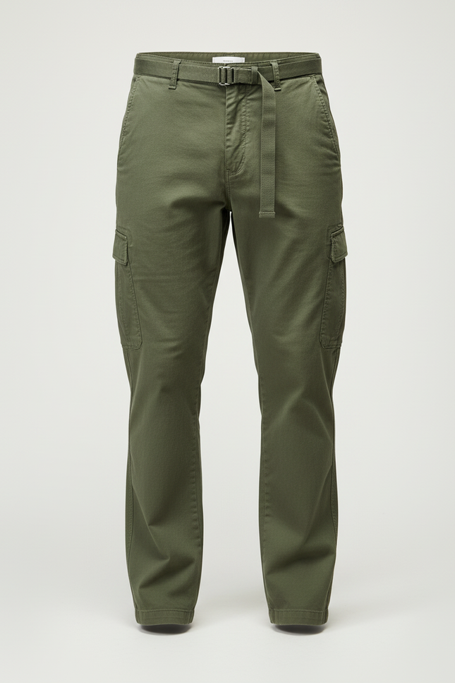 Pantalon Cargo Vert Militaire Coton Décontracté Homme - Kaki - vue 3