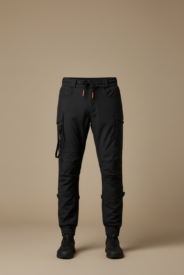 Pantalon Cargo Noir Homme Technique Multipoches Jogger - Polyester - vue 3
