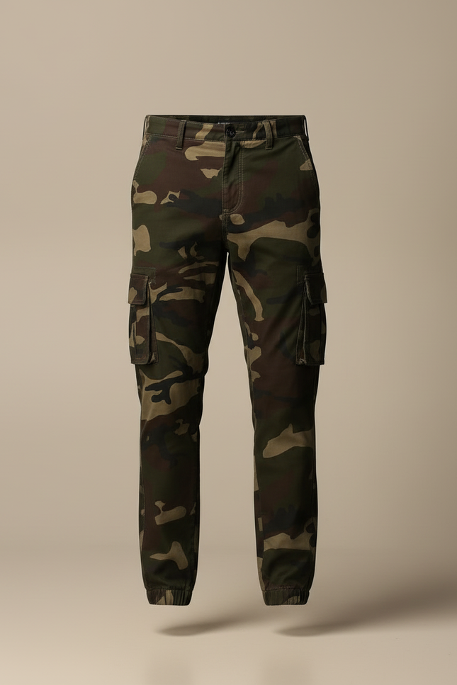 Pantalon Cargo Camouflage Militaire Coton Jogger Homme - Multicolore - vue 3