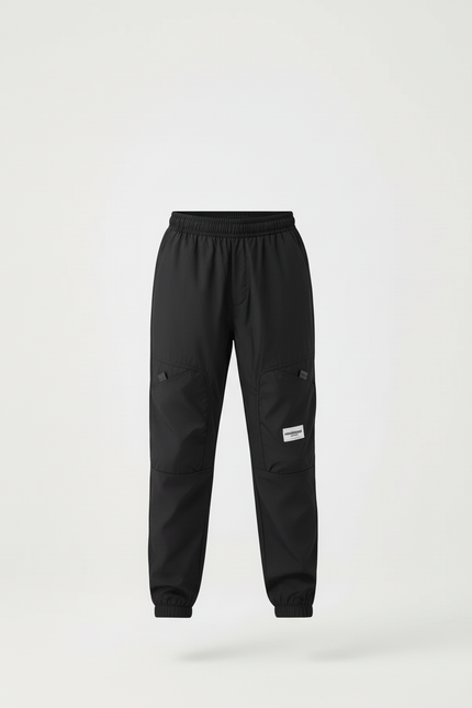 Pantalon Cargo Noir Décontracté Ample Multipoches Enfant - Polyester - vue 3