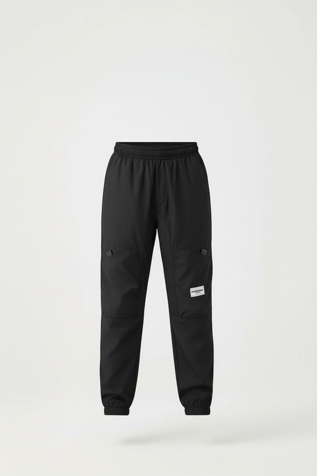 Pantalon Cargo Noir Décontracté Ample Multipoches Enfant - Polyester - vue 3