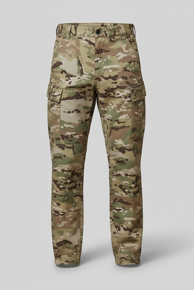 Pantalon Cargo Militaire Camouflage Tactique Multipoches Homme - Multicolore Toile - vue 3