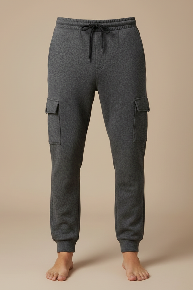 Pantalon Cargo Molleton Gris Homme Confortable Jogger - vue 3