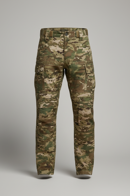 Pantalon Cargo Camouflage Militaire Robuste Multipoches Homme - Multicolore Toile - vue 3