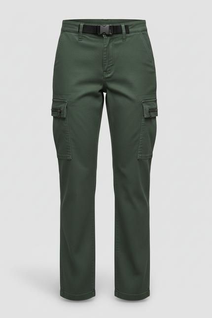 Pantalon Cargo Militaire Vert Multipoches Tactique Femme - Kaki Gabardine - vue 3
