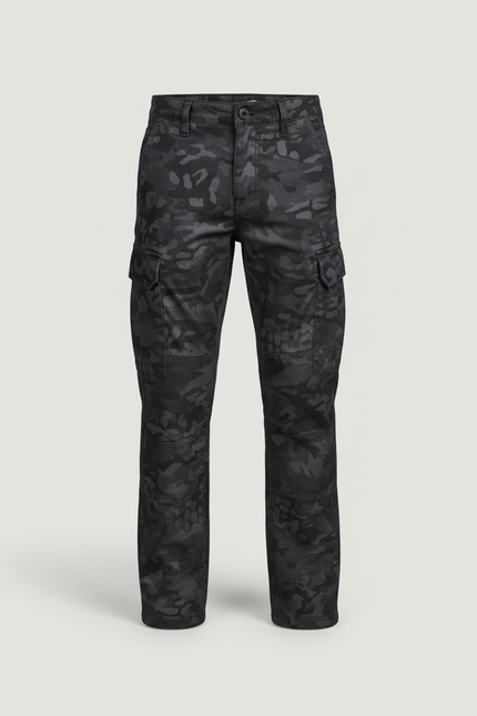 Pantalon Cargo Camouflage Noir Garçon Décontracté - Coton - vue 3
