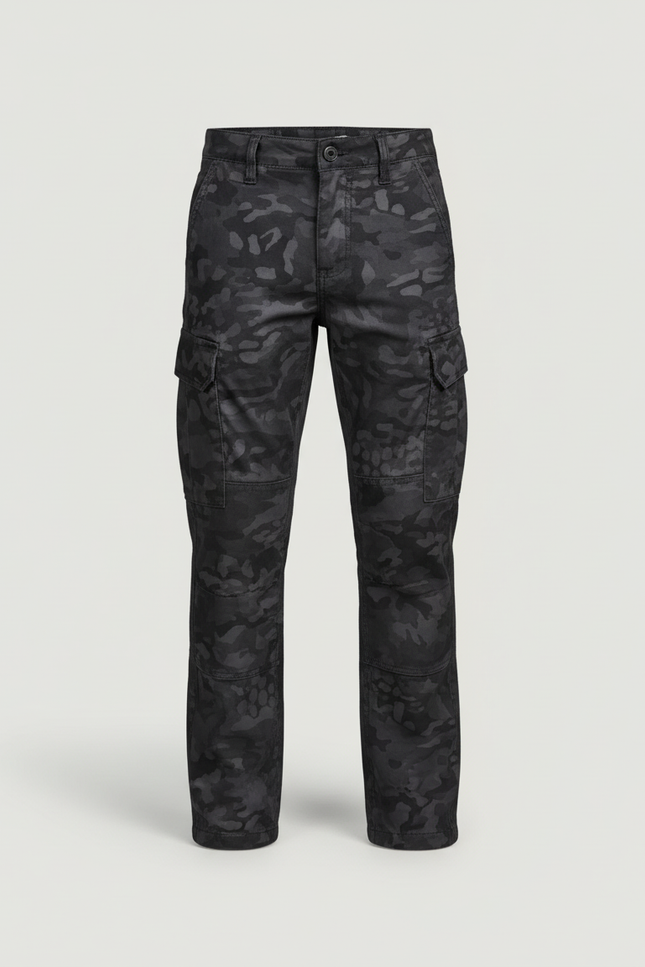 Pantalon Cargo Camouflage Noir Garçon Décontracté - Coton - vue 3