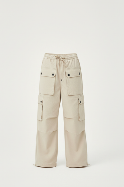 Pantalon Cargo Beige Ample Multipoches Fille - Toile - vue 3