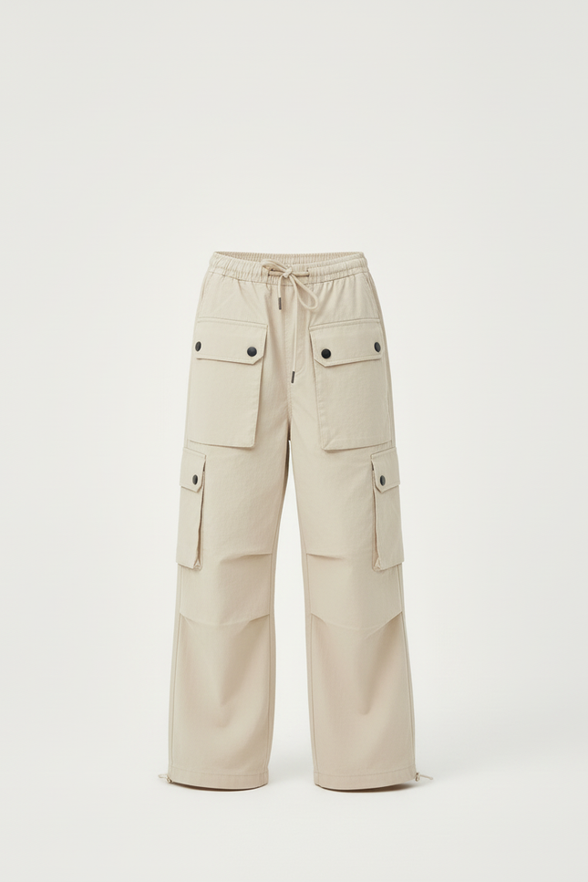 Pantalon Cargo Beige Ample Multipoches Fille - Toile - vue 3