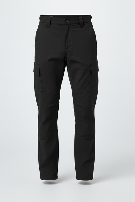 Pantalon Cargo Noir Homme Coupe Droite Tactique - Polyester - vue 3