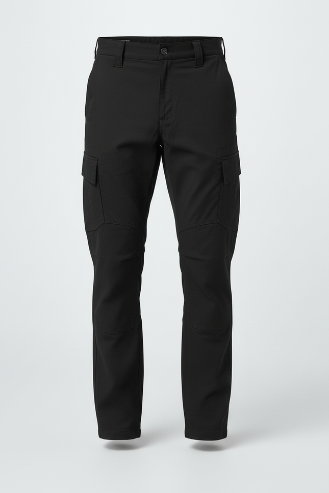 Pantalon Cargo Noir Homme Coupe Droite Tactique - Polyester - vue 3