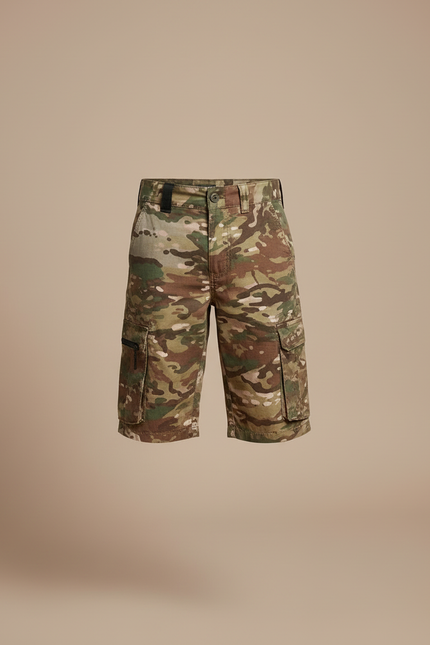 Pantalon Cargo Camouflage Enfant Coupe Droite Multi-Poches - Multicolore Coton - vue 3