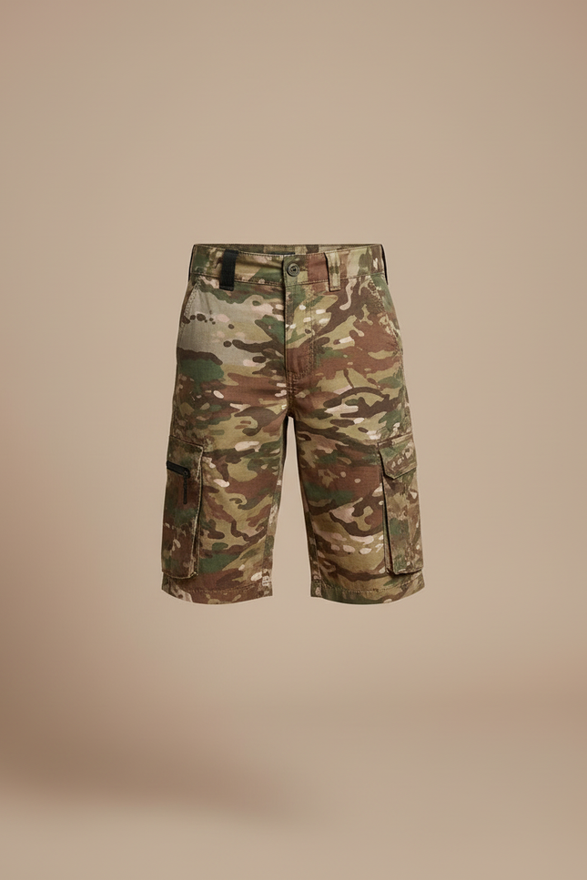 Pantalon Cargo Camouflage Enfant Coupe Droite Multi-Poches - Multicolore Coton - vue 3
