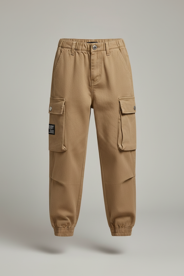 Pantalon Cargo Beige Coton Multipoches Garçon - vue 3