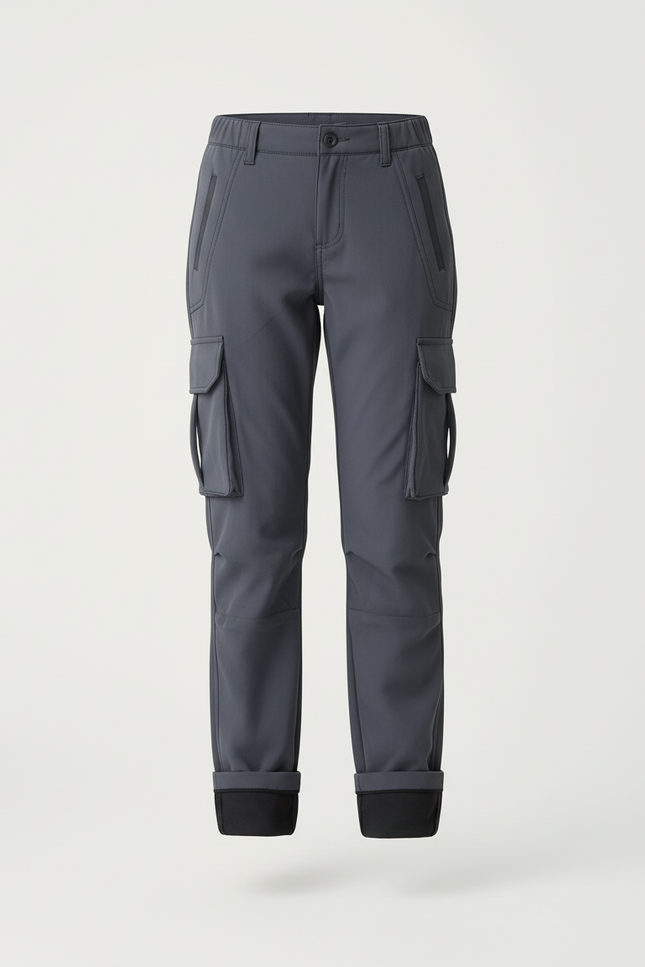 Pantalon Cargo Gris Imperméable Thermique Décontracté Enfant - Polyester - vue 3