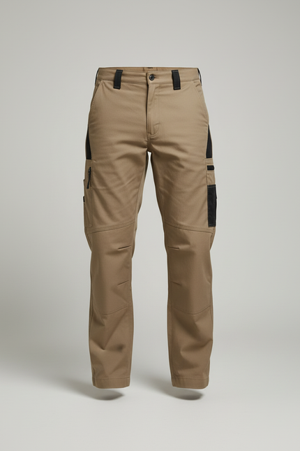 Pantalon Cargo Beige Homme Multi-Poches Droit Décontracté - Toile - vue 3