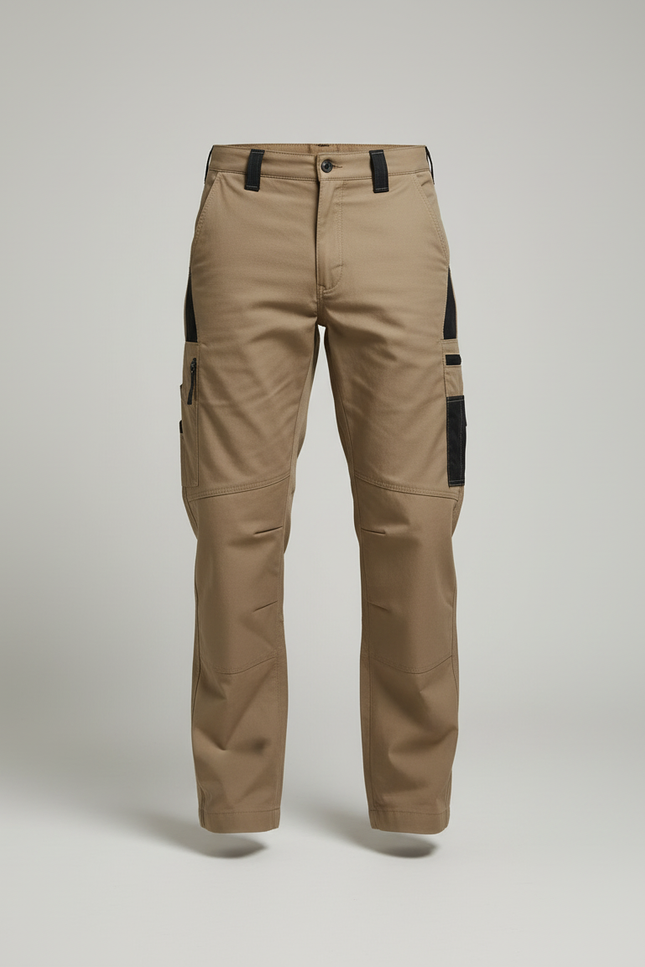Pantalon Cargo Beige Homme Multi-Poches Droit Décontracté - Toile - vue 3