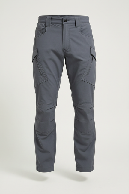 Pantalon Cargo Gris Tactique Multipoches Homme Résistant - Polyester - vue 3