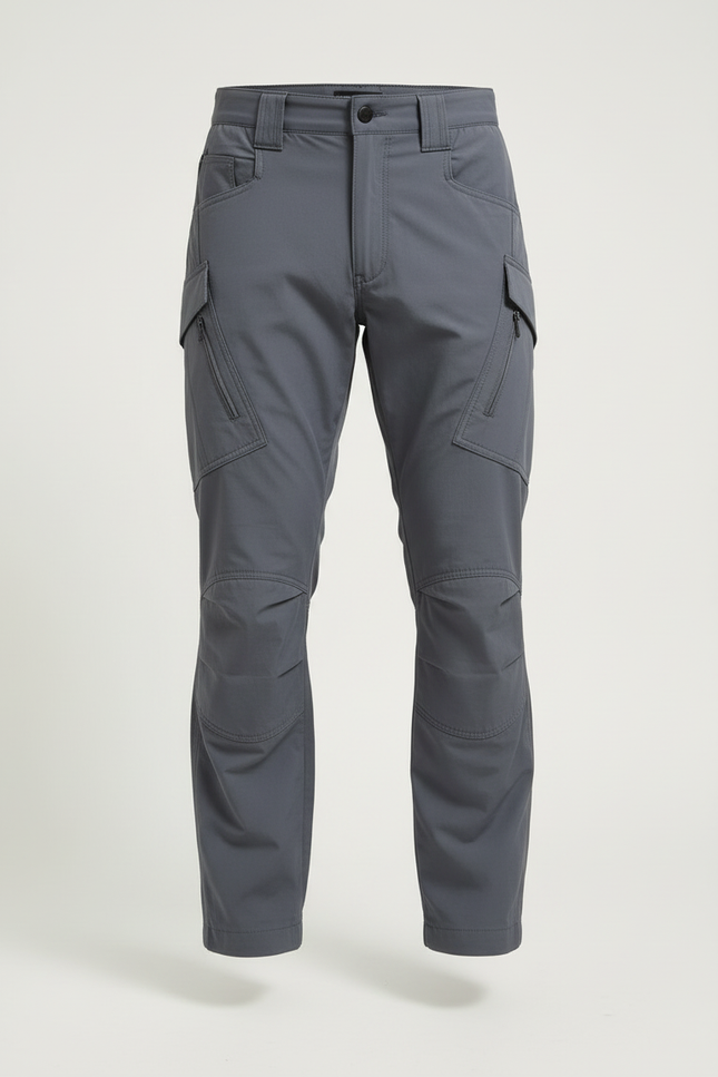 Pantalon Cargo Gris Tactique Multipoches Homme Résistant - Polyester - vue 3