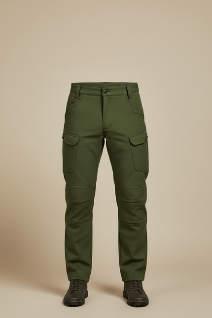 Pantalon Cargo Vert Militaire - Kaki Toile - vue 3