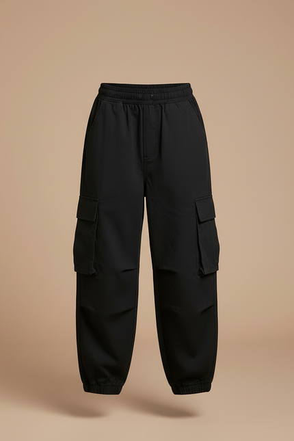 Pantalon Cargo Garçon - Noir Toile - vue 3