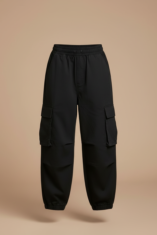 Pantalon Cargo Garçon - Noir Toile - vue 3