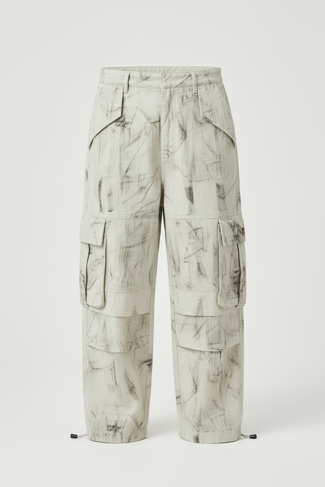 Pantalon Cargo Ample Imprimé Multipoches Garçon Décontracté - Toile - vue 3