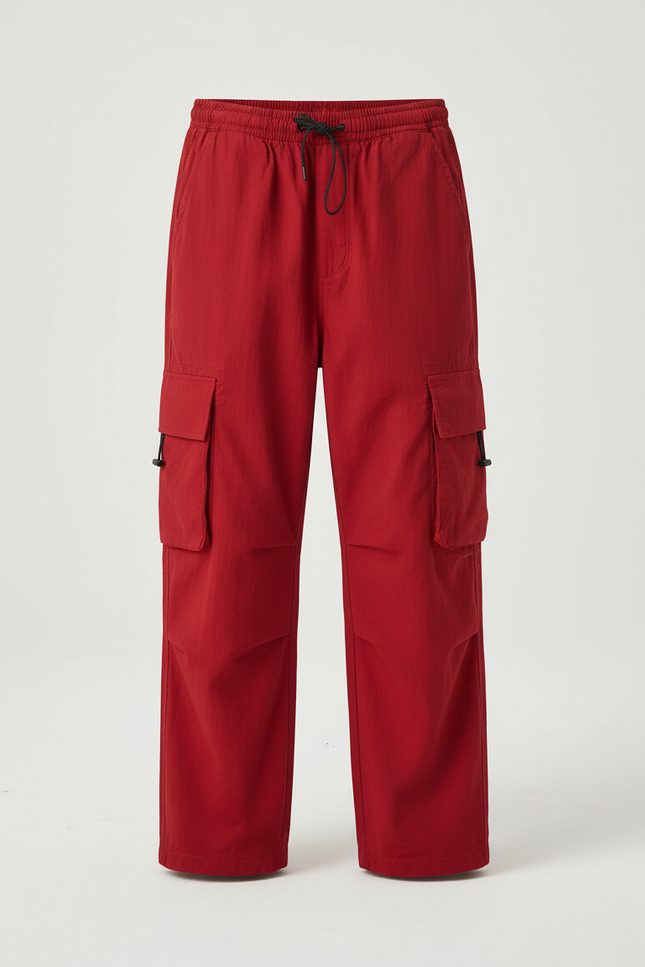 Pantalon Cargo Garçon Rouge Parachute - Toile - vue 3