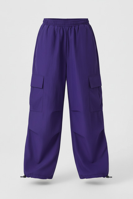 Pantalon Cargo Violet Ample Multipoches Enfant - Polyester - vue 3