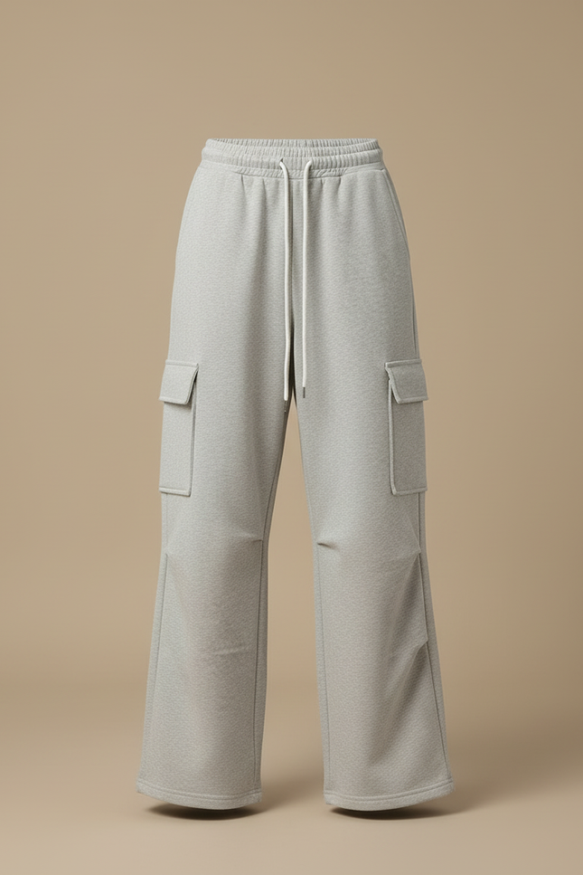 Pantalon Cargo Gris Ample Molletonné Décontracté Femme - vue 3