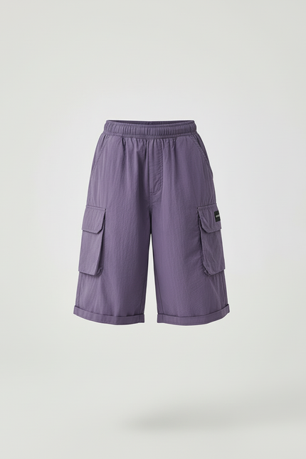 Pantalon Cargo Violet Ample Poches Enfant Coton - Polyester - vue 3