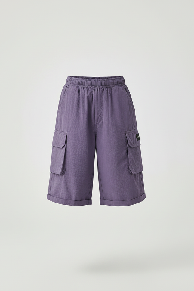 Pantalon Cargo Violet Ample Poches Enfant Coton - Polyester - vue 3