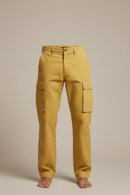 Pantalon Cargo Jaune Homme - Toile - vue 3